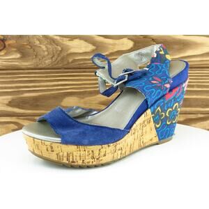 Clarks Sz UK 4 W Blue Ankle Strap‎ Leather Women Sandals